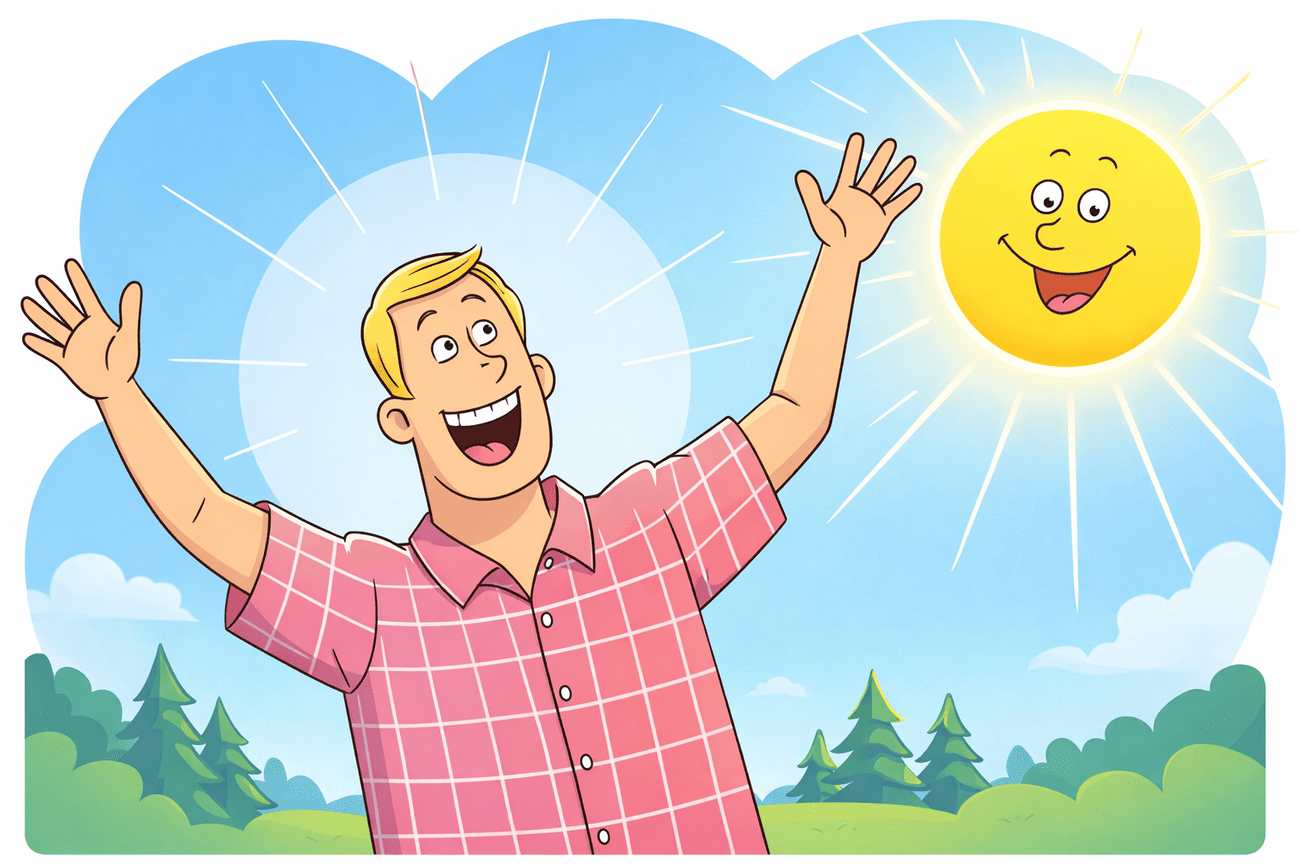 Иллюстрация глагола shine